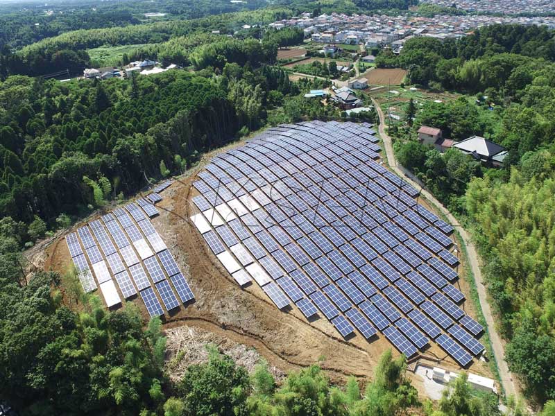 Japon Chiba-ken système de montage au sol du panneau solaire 1MW

